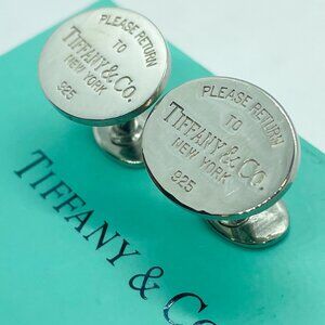 Tiffany and Co sterling silver return oval cufflinks